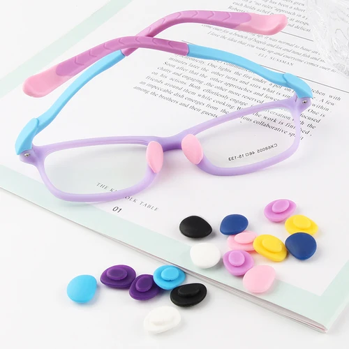 Imagen 1 del producto Almohadillas de silicona para la nariz para niños, almohadillas cómodas y antideslizantes para la nariz, almohadillas suaves para las gafas insertadas, 2 pares por lote