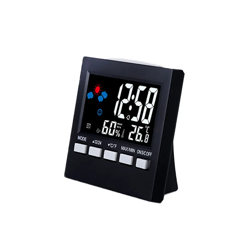 Multifunctional Weather Calendar Clock Electronic Watch Desk Digital  Alarm Moment Bedroom Decoration Table And Accessory