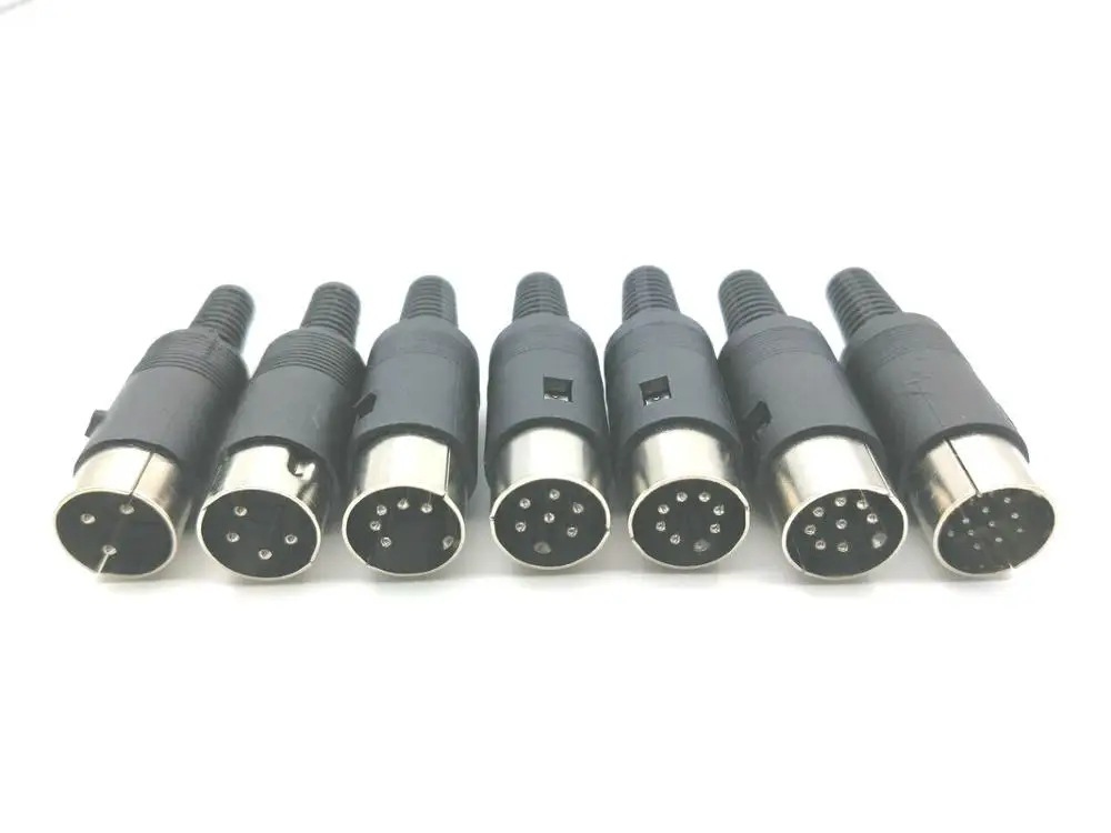 100 sztuk wtyk męski DIN 3PIN 4PIN 5PIN 6PIN 7PIN 8PIN 13PIN mężczyzna Audio AV adapter złącza