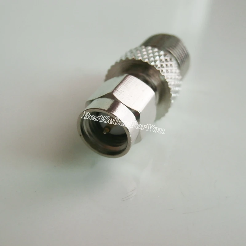1Pcs F Type Female Naar Sma Connector Male Plug Coax Rf Adapter Connector Nikkel