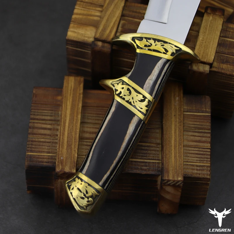 LENGREN Nepali coltello 8CR15MOV In Acciaio Ad Alta durezza di caccia della lama Di Sopravvivenza Coltelli Da Caccia Esterna di salvataggio della lama di EDC Strumenti