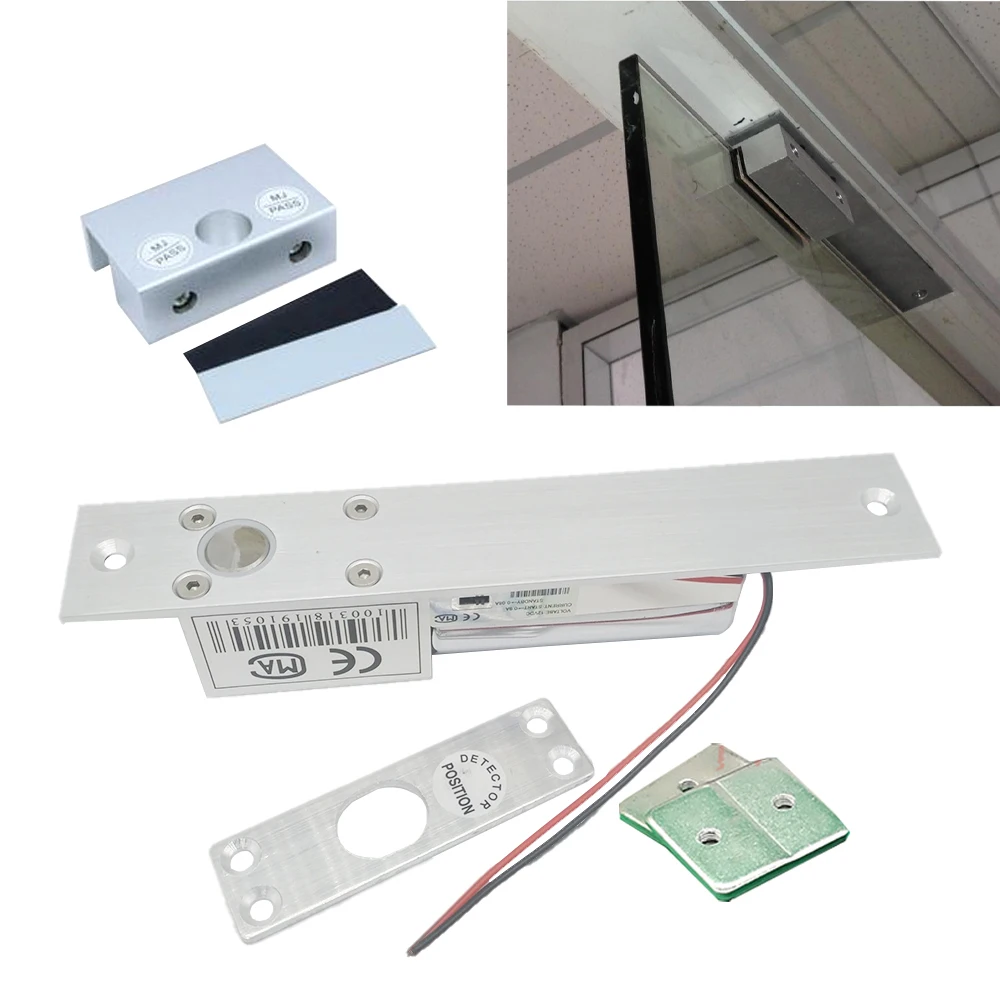 DC 12V Two Wire Low  Temperature Electric Mortise Glass Door Lock Fail Safe Electric Bolt Lock