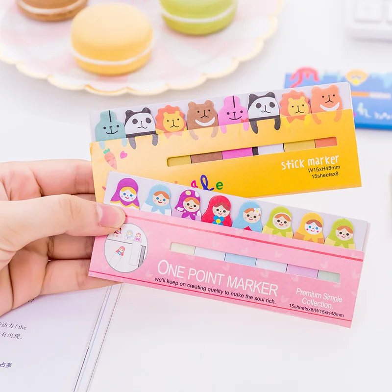 1pcs Cartoon Cat Animal Memo Pad Paper Sticky Notes Self-Adhesive Label Stickers Bookmark Kawaii Stationery Memo Sheets