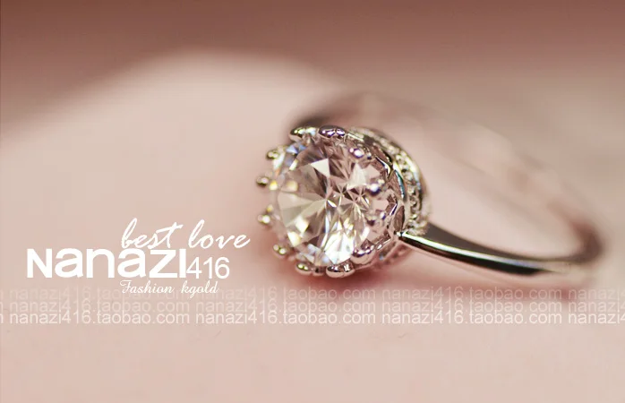 Statement Crown Promise ring 10K Gold Plated AAAAA cz Engagement Wedding Band Rings for women Bridal Party Jewelry