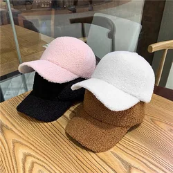 Gorras de invierno para mujeres y hombres, gorra de béisbol de lana gruesa y cálida gorra de Color puro, sombreros para hombres y mujeres al por mayor