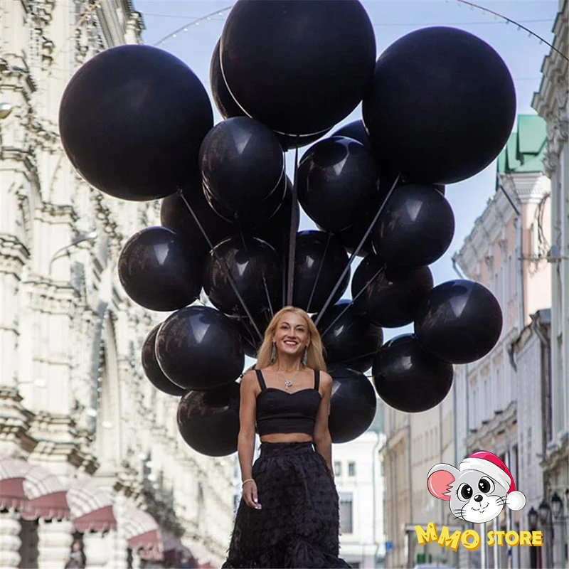 5/10/12/18 Inch Black Balloons Flashing Metallic Balloon Happy Birthday Party Decorations Adult Wedding Decor Helium Globos Toys