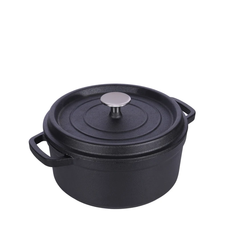 24cm Cast Iron Saucepan, Dutch Oven, Soup Pot, 3.8L, 2-5People