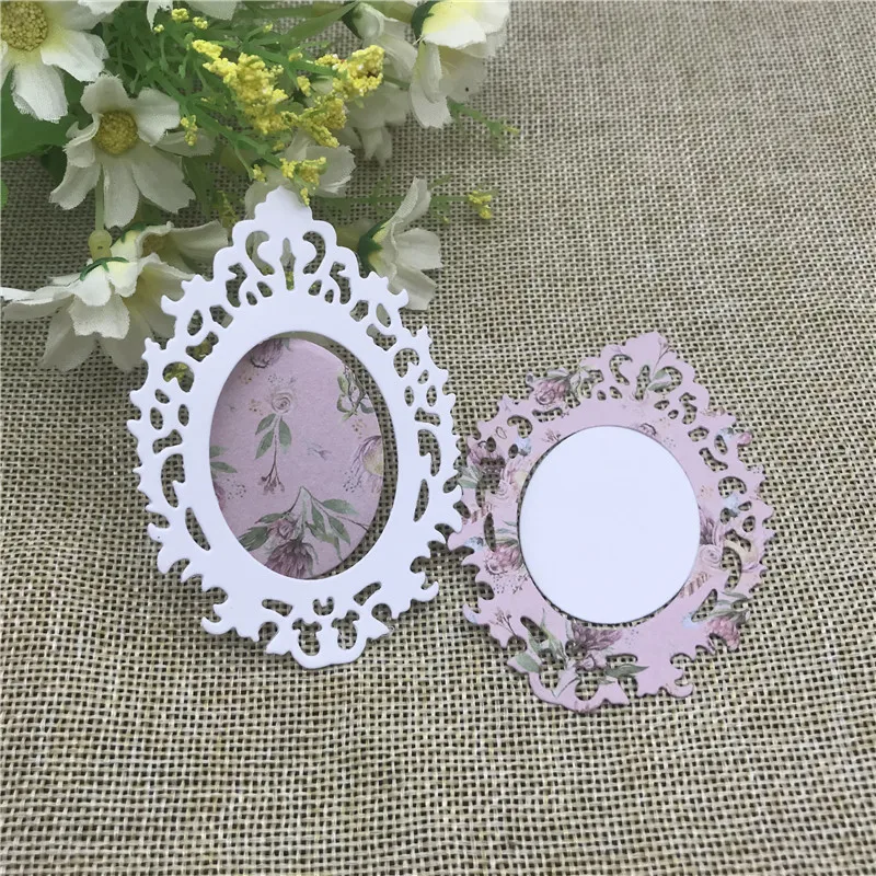 LacePhoto frame Flower Metal Cutting die keychain shaker Heart Paper Key Chain Scrapbook Paper Craft Card Punch Art Knife Cutter