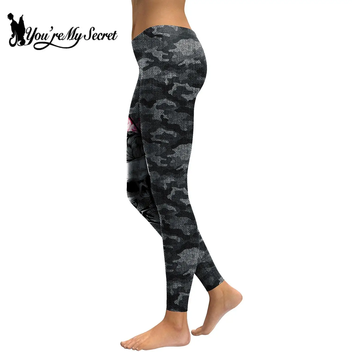 [Jij Bent Mijn Geheim] 2024 Nieuwe Camouflage Legging Vrouwen Lage Taille Sexy Potloodbroek Mode 3d Geprint Elastische Leggin Groothandel