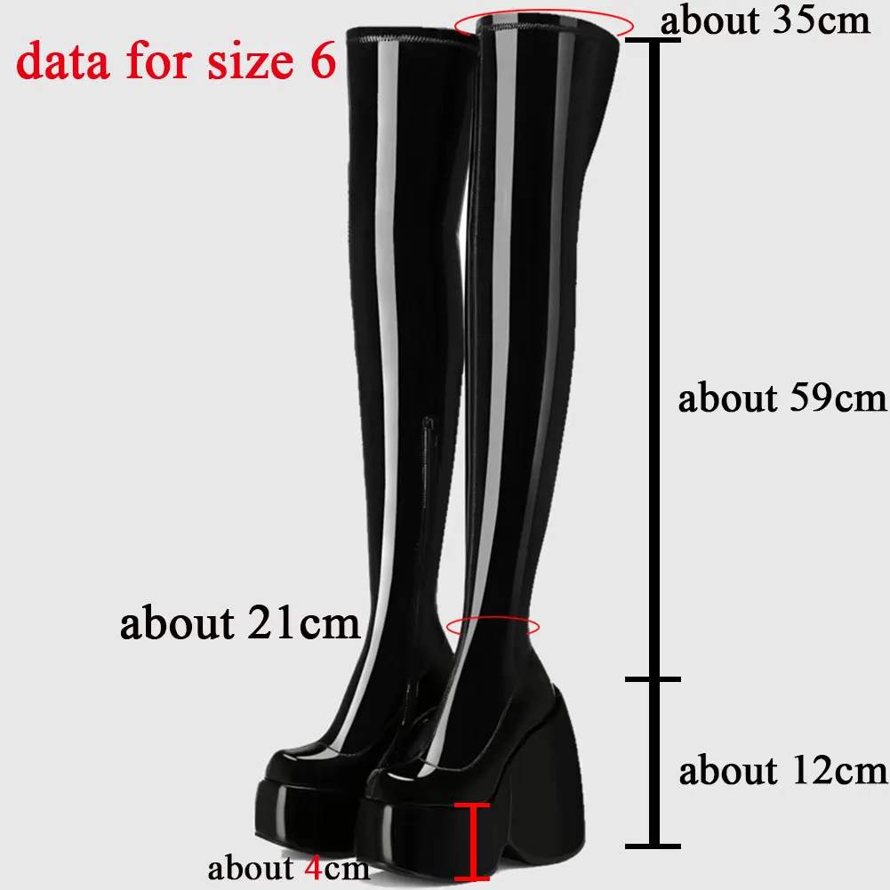 DORATASIA Female Motorcycle Boots High Wedges Black Zipper Platform Thigh High Boots INS Brand Cool Fashion Punk Gothic Shoes