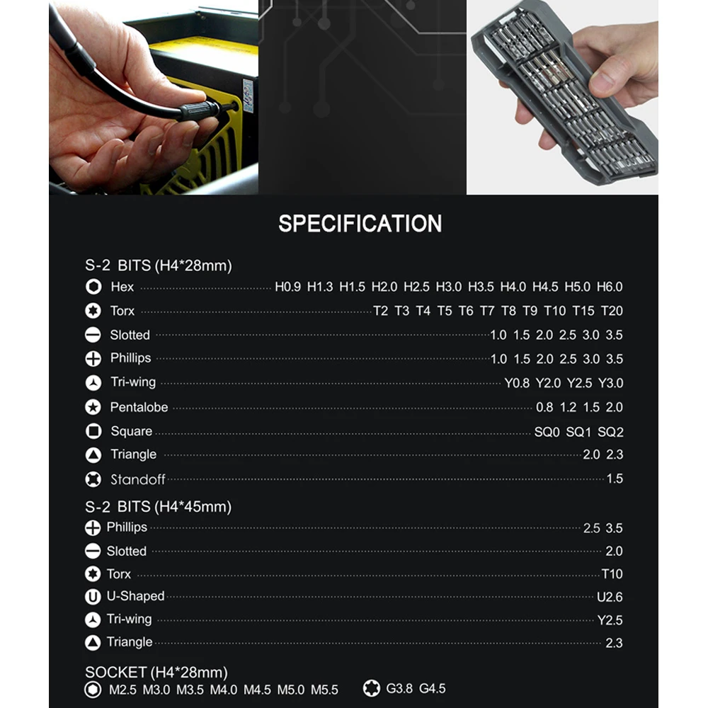 JM-8172 JAKEMY Precision Magnetic Screwdriver Set Torx Bits Screw Driver for iPhone Computer Mobile Phone Watch Repair Tools Kit