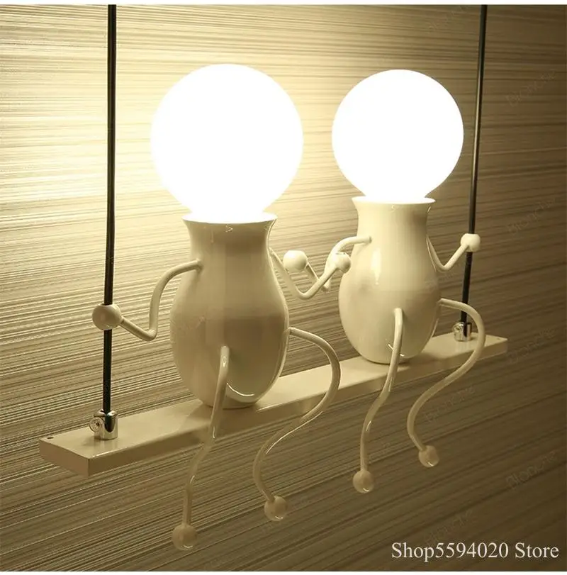 

Cartoon Human Shape Wall Lights Modern Home Decor Sconce Wall Lamp Vintage Industrial Wall Lamp Kitchen Home Wall Lamp Fixture