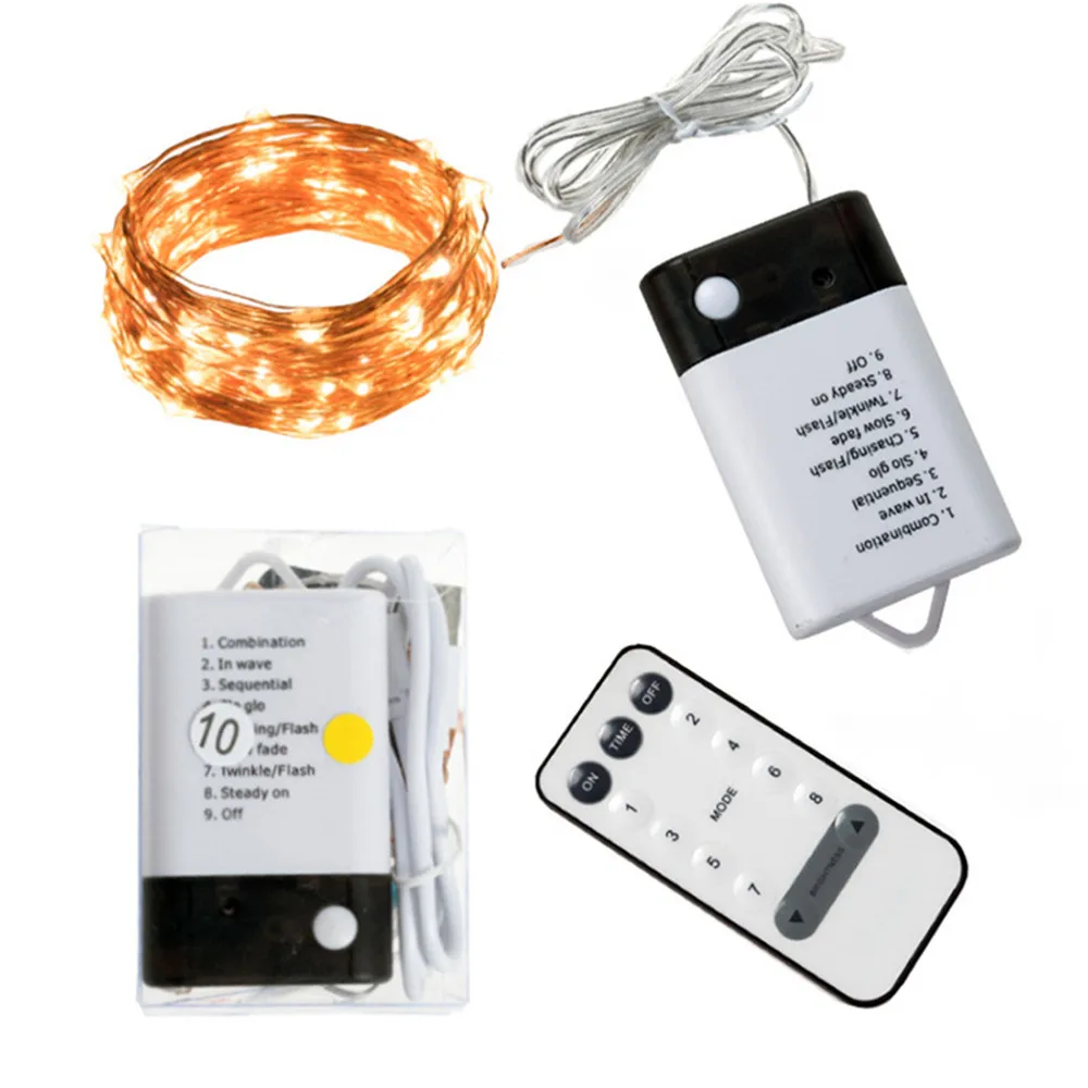 Festive Outdoor Copper String Light 10M/20m Remote Control Timing Battery USB Garden Light For party Christmas Decoration