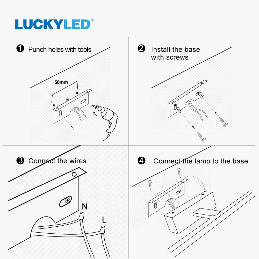 Imagem -06 - Luckyled Nordic Led Wall Lamp 8w 10w Ac85265v Banheiro Espelho Luz Marrom Vintage Wall Luminária para Quarto Sala de Estar