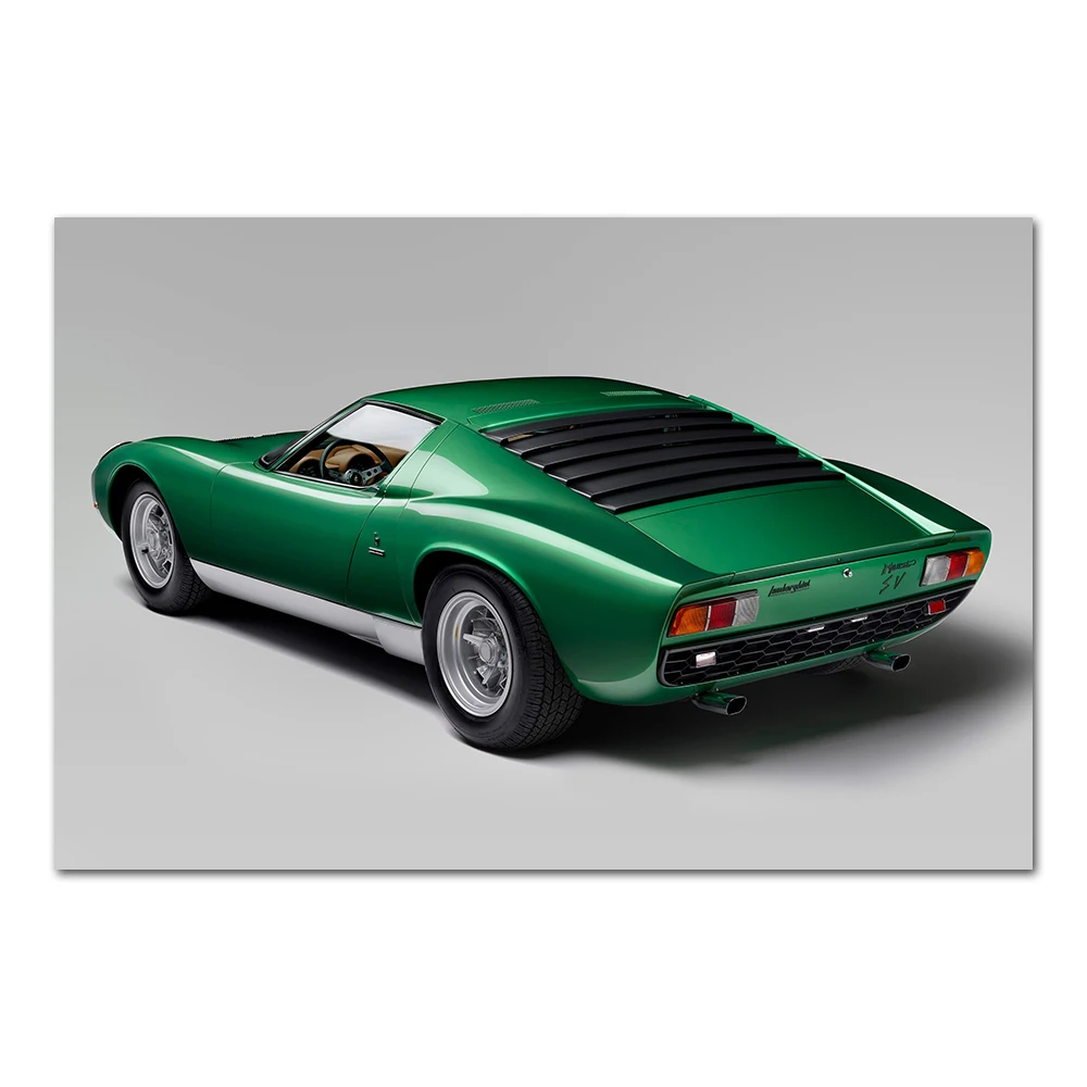 1971 Miura P400 SV Supercar Wall Art Posters and Prints Canvas Art Framed Paintings For Room Decor