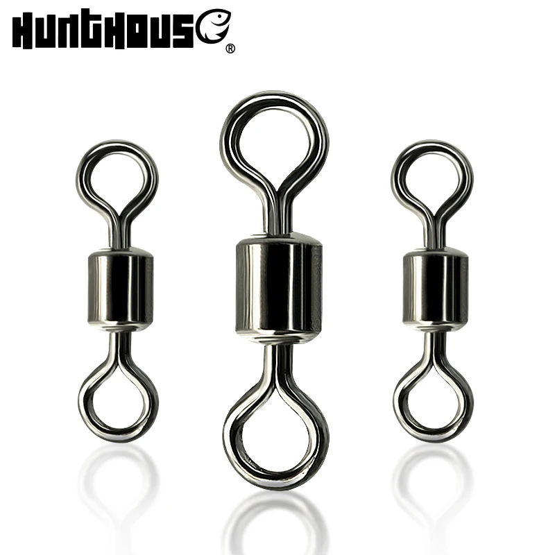 Hunthouse Ring LB Lures Connector 30 pcs/bag Connector Ball Bearing Snap Fishing Swivels Rolling Stainless Steel Beads  lw231