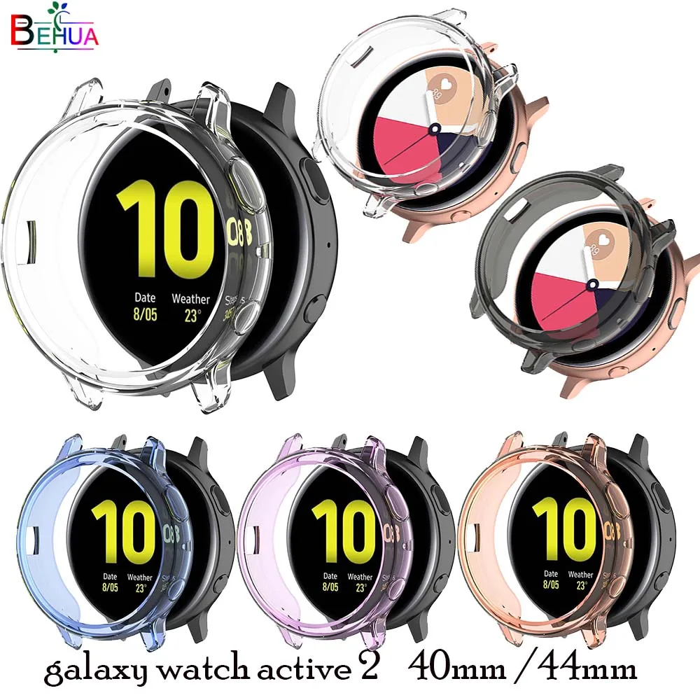 BEHUA ультратонкий защитный чехол из ТПУ для часов Samsung galaxy Watch active 2 44 мм 40 мм SM-R830 R820 прозрачный защитный чехол