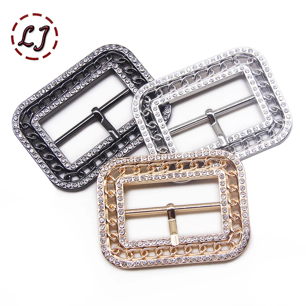 New 35/40/45mm Fashion Metal Rhinestone Belt Buckles Crafts Decoration Buckles For Women Belt DIY Garment Sewing Accessories