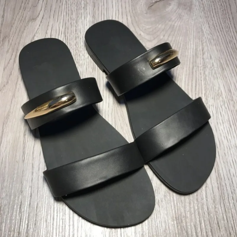 Vintage Mens Gladiator Sandals Chain Designer Cow Leather Sandals Casual Male Outside Flats Roma Shoes Summer Beach Sandals