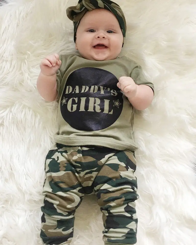 Pudcoco Infant Newborn 2 pieces Clothes Set Baby Boys Girls Camo T-shirt Tops Long Pants Outfits baby Clothing