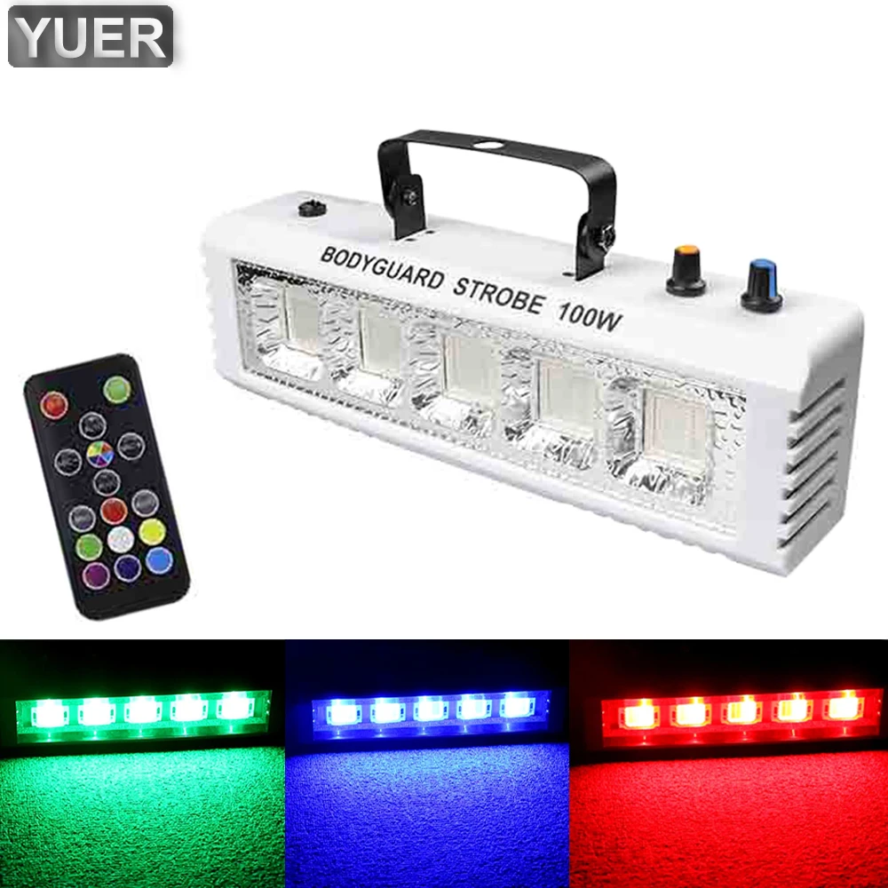 Disco DJ 100W/80W/60W/40W RGB Strobe Lights Remote Control Flash Light Party Wedding Stage Par Light For Club Bar Xmas Indoor