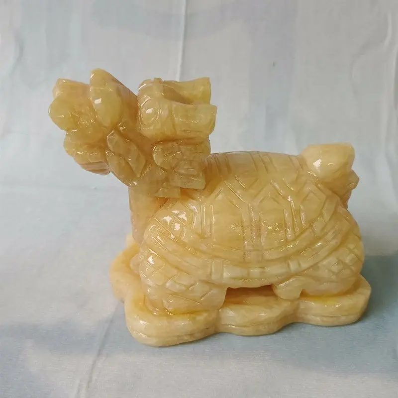 Natural Topaz dragon jewelry jade crafts Zhaocai Home Furnishing living room feng shui defends the creative longevity turtle