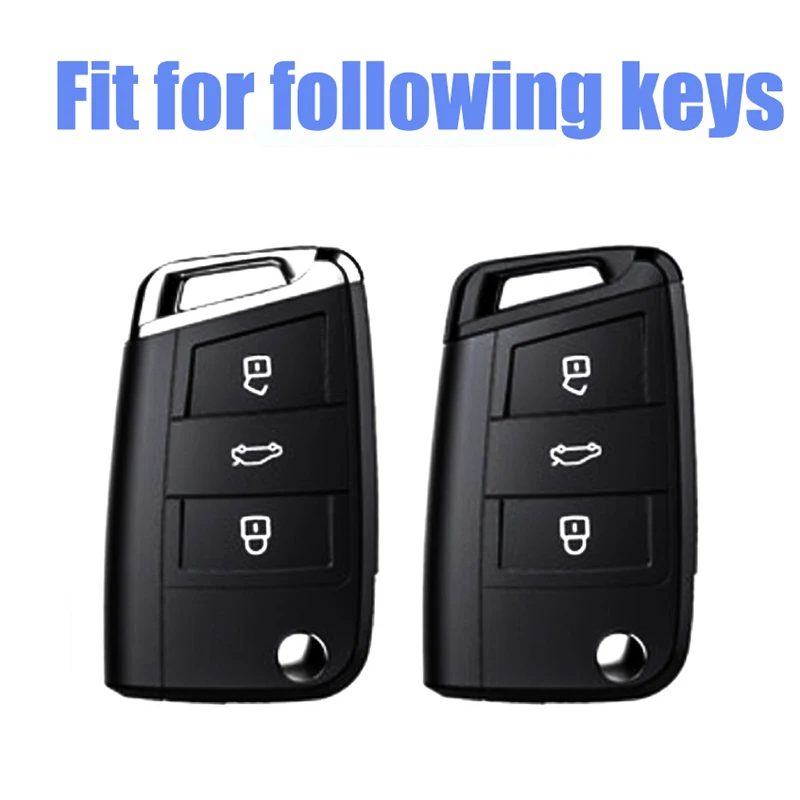 Leather TPU Car Key Case Protection Bag For VW Volkswagen Golf 7 MK7 Tiguan MK2 SEAT Ateca Leon FR 2 Ibiza For Skoda Octavia A7