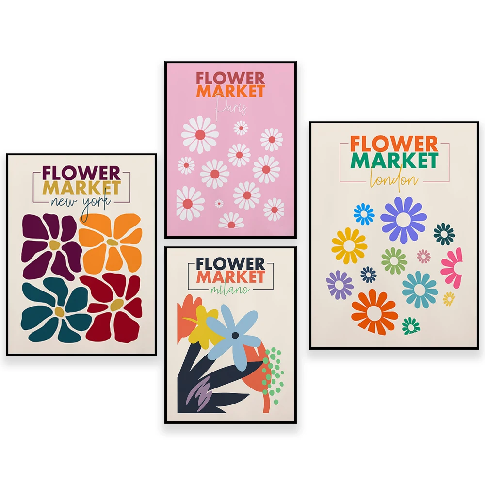 

Flower Market Print, Paris Flower Market, Matisse Flower, Flower Market Poster, Floral Wall Art, Retro Decor, Travel Gift,