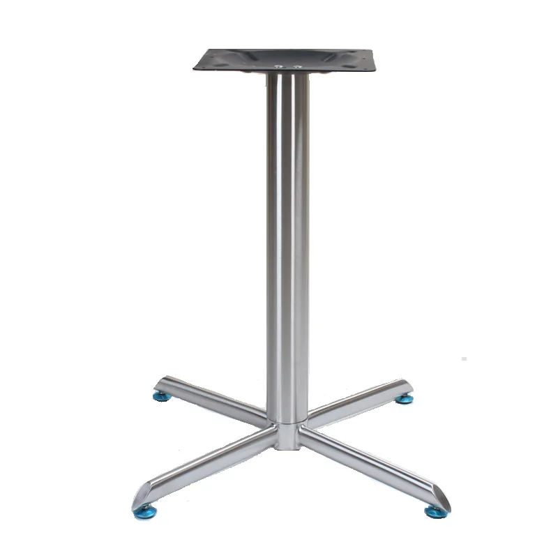 

Brushed Stainless Steel Cross Dining Table Legs, Bracket Legs Table Stand Western Restaurant Dining Table Support Basement