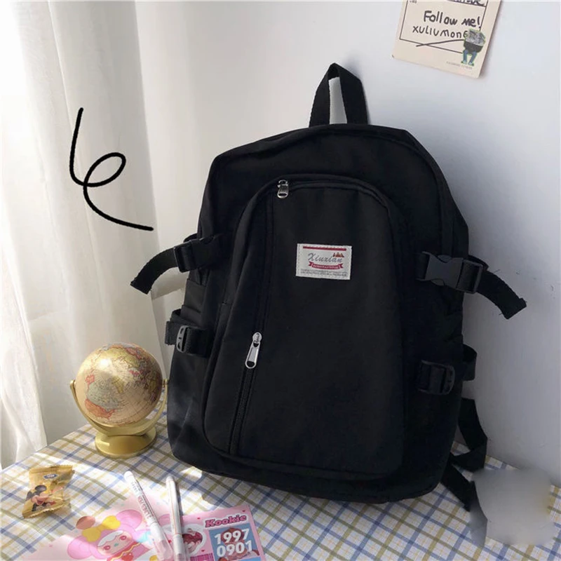 Japanese Harajuku Retro Tooling Student Backpack Female Korean INS School Bag Fashion Women Large Capacity Travel Backpack