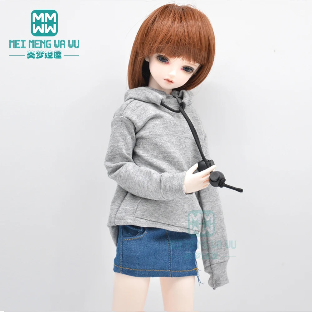 BJD doll clothes for 1/4 1/6 BJD MSD YOSD doll fashion Letter sweatshirt, denim skirt