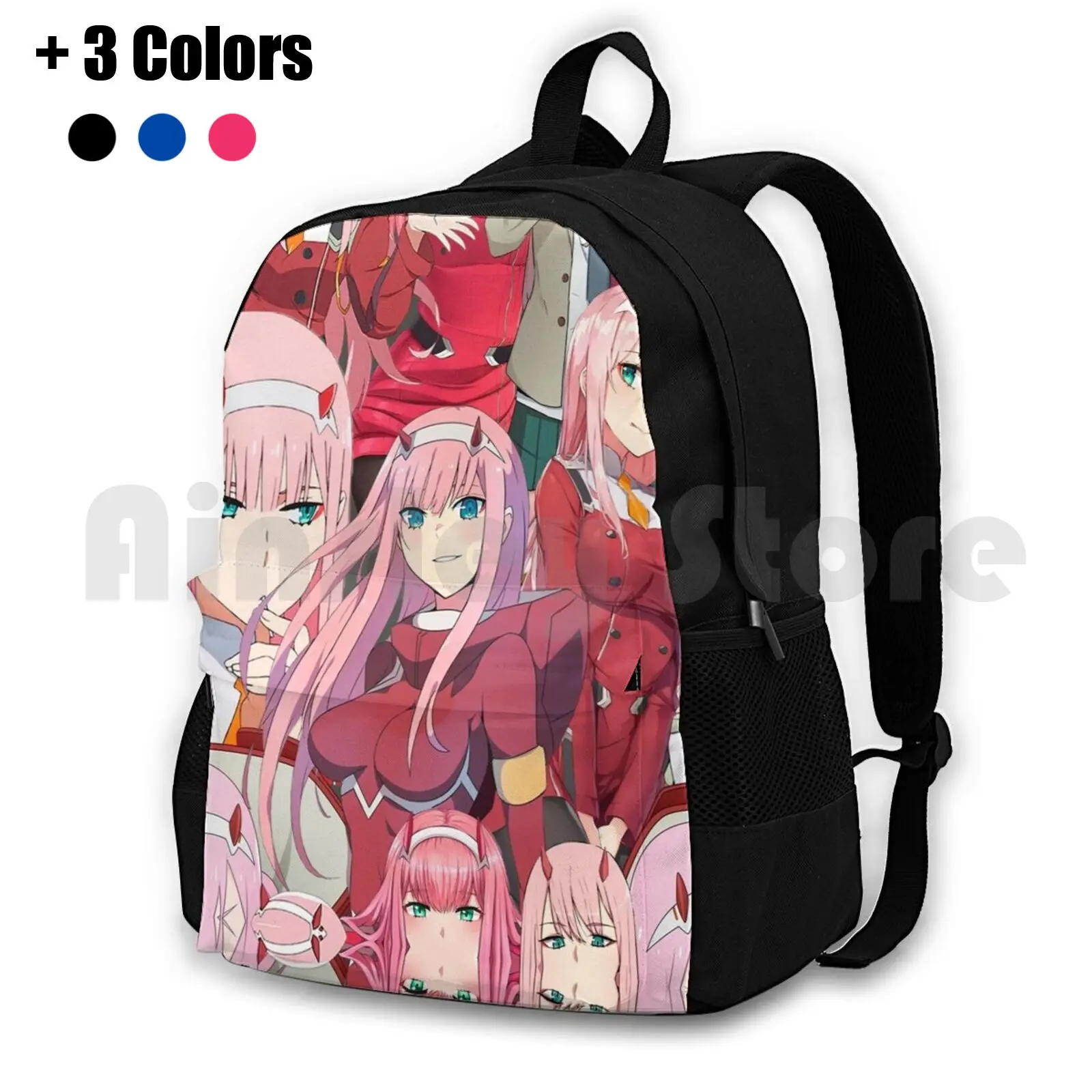 Zero Two Tribute Pattern Outdoor Hiking Backpack Riding Climbing Sports Bag 014 015 016 Franxx Zero Two