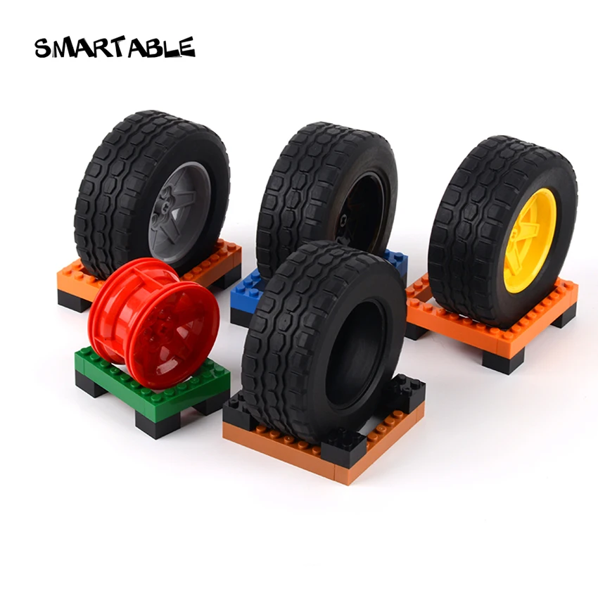 Smartable tecnico 94x38mm ruota + pneumatico MOC parti Building Block giocattoli per auto regalo educativo compatibile 92912 + 15038 4 pz/lotto