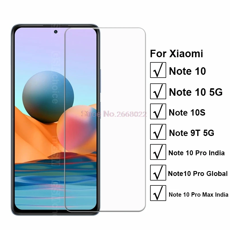

3-1PC Protective Tempered Glass For Xiaomi Redmi Note 10 5G 10S Pro Max Screen Protector for Vidrio Redmi 9T Note 9T 5G Pelicula