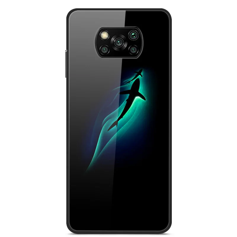 Glass Back Cover For Xiaomi Poco X3 Pro Poco X3 NFC Case Tempered Glass Case For Xiaomi Mi 10T Lite Case Funda POCO X 3 PRO Case
