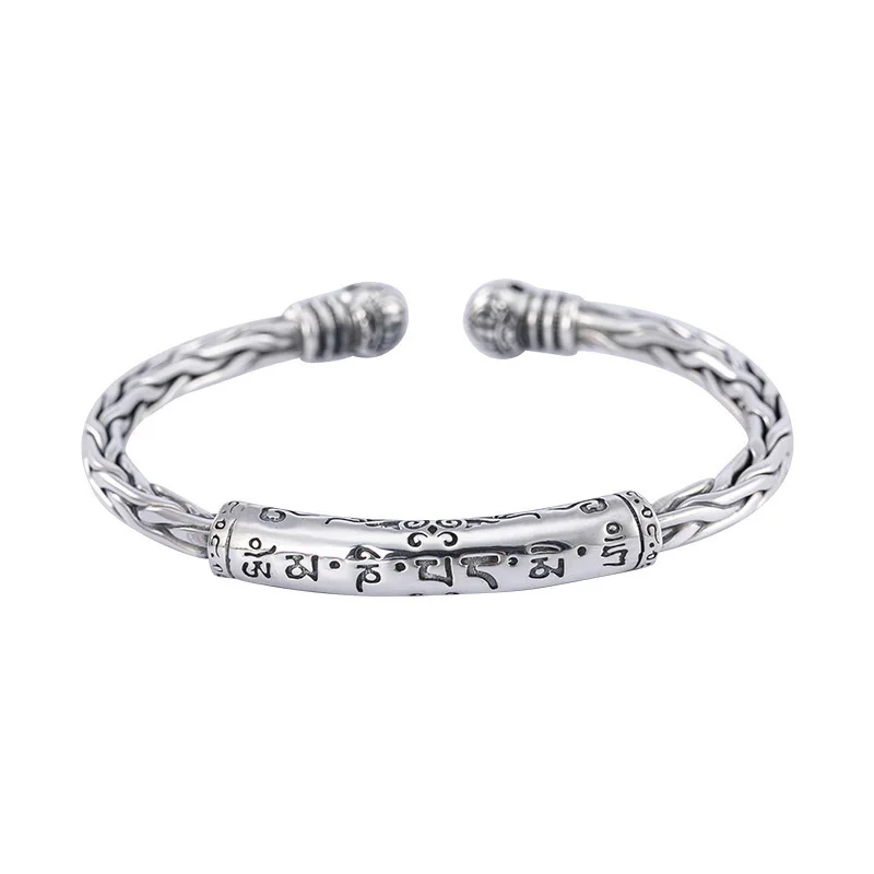 XIYANIKE Silver Color Vintage Adjustable Open Cuff Bracelet Bangles For Men Women Jewelry Gift Unisex Accessories Hip Pop