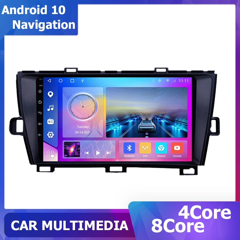 

9 inch Multimedia video player For Toyota Prius 2010-2015 DSP 1280*720 carplay Navigation GPS Sat Navi 6+128G 2 Din Android 10