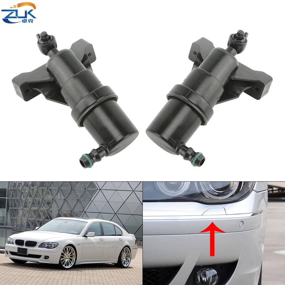 ZUK Headlight Headlamp Washer Nozzle For BMW 7 Series 730i 735i 750i 750Li 760Li E65 E66 E67 2000-2008 61677137401 61677137402