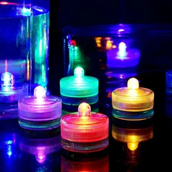 Luzes LED submersíveis para casamento, luzes LED subaquáticas, Tea Candle Lights, vasos de fonte, banheira tanque de peixes, impermeável, 12 PCs/Lot