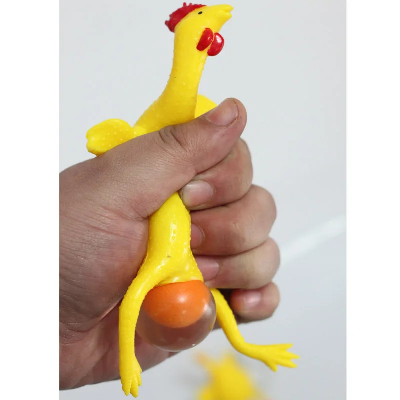 1pcs Funny Gadgets Novelty Antistress Squeeze Chicken Laying Egg Chicken Toys Keyring Surprise Squishy Kids Toys for Halloween