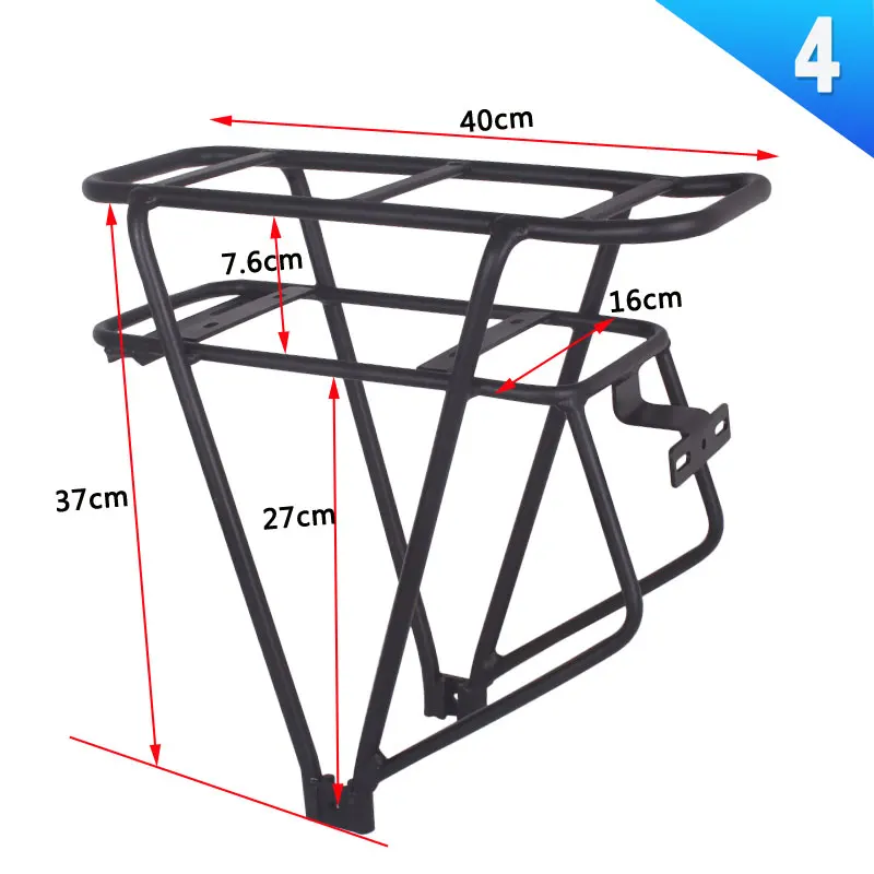 Bike Luggage Rack Double Layer Black 26inch 28inch 700C Bicycle Battery Rear Carrier Adjustable Duty Bike Hanger