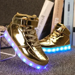 Men's Sneakers Kids Boots Girls Boys Footwear Summer 2024 Women Fashion Casual Outdoor Sports Flats Children LED Lighted Shoes