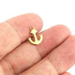 20PCS Stainless Steel Pendant Anchor Rudder Charms For DIY Bracelet Earring Jewelry Making Accessories Wholesale