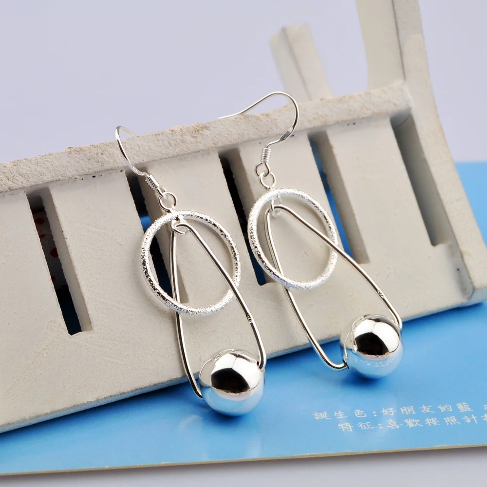 

Элегантные корейские серьги-подвески из стерлингового серебра 925 пробы с крупными шариками для женщин, модные изысканные серьги-гвоздики, креативные украшения для ушей, аксессуар