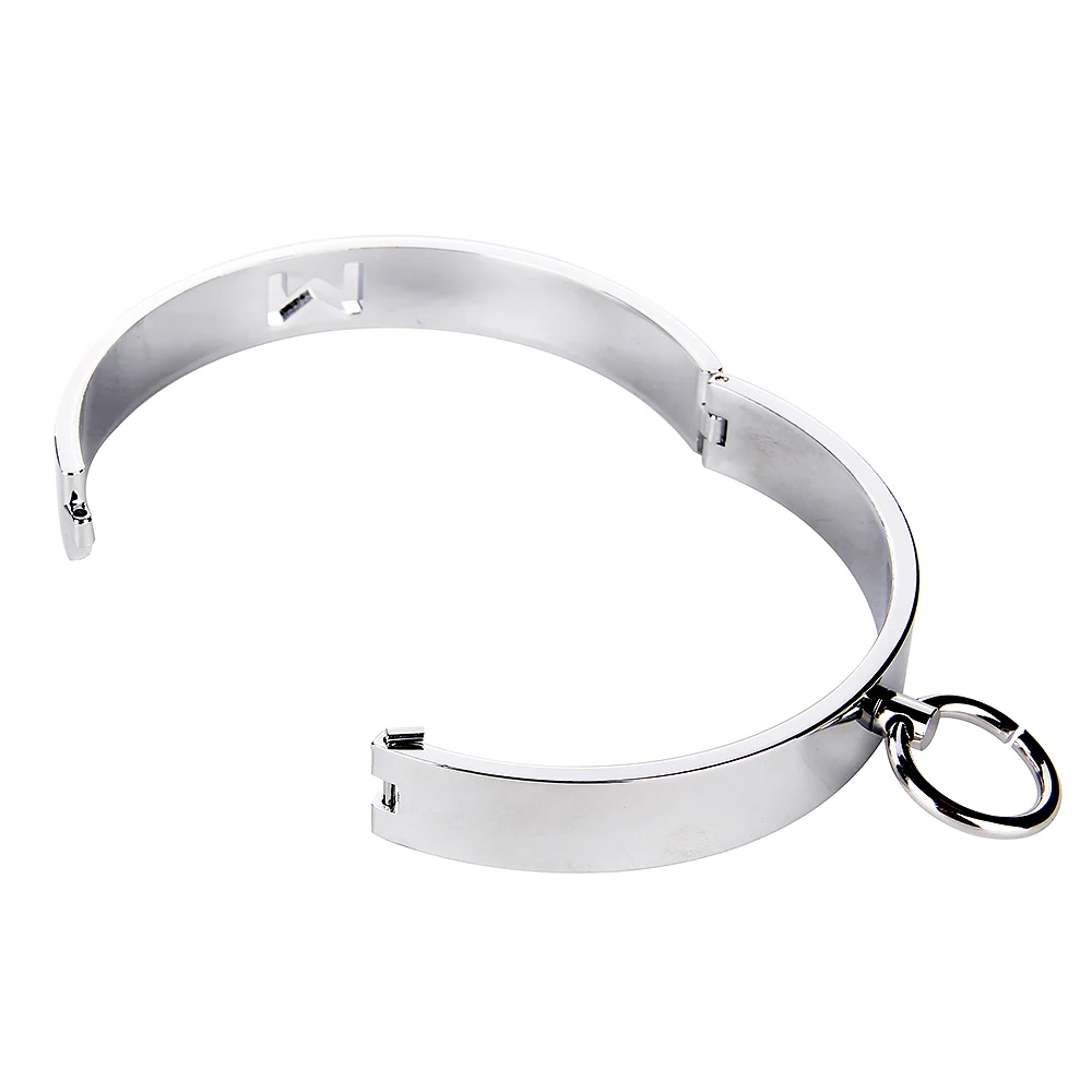 SM-Collar de Metal de acero inoxidable BDSM para hombres y mujeres, anillo de correa Sexy, cadena de esclavo, juguetes de Bondage, juego de rol, Juguetes sexuales eróticos