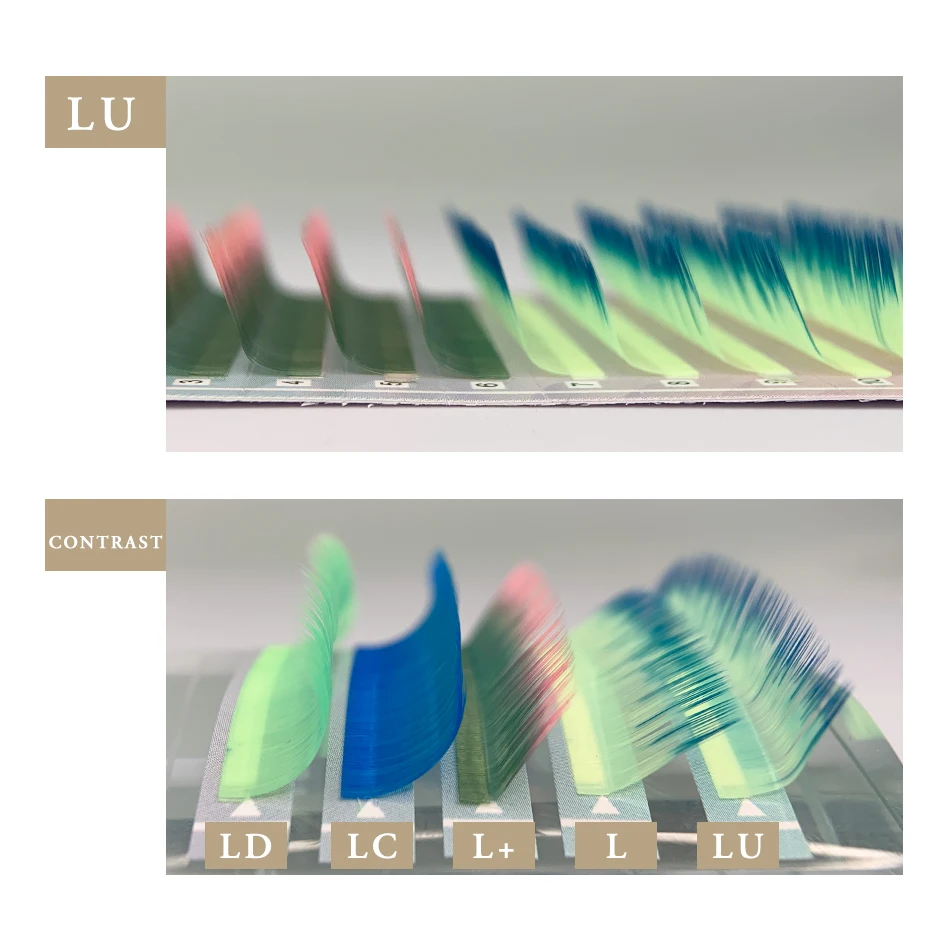 Iguionssカラフル個人まつげl lu m/lc ldカールまつげエクステンションミンクソフトfasleまつげメイクアップ用品楕円