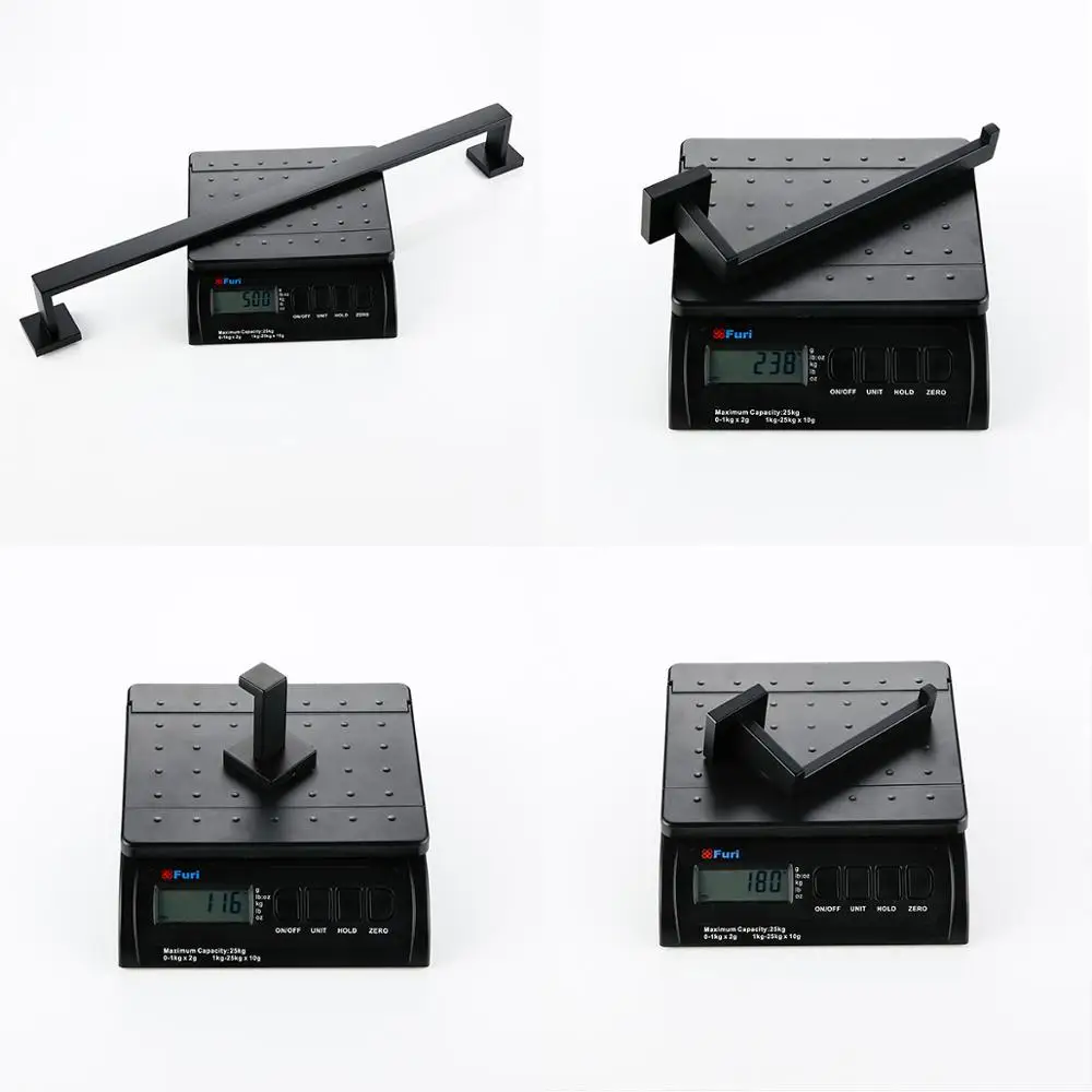 Bad Zubehör Bad Hardware Set Schwarz Robe Haken Handtuch Schiene Bar Rack Bar Papier Halter Regal – Detail 11
