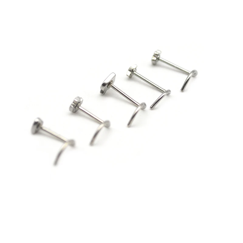 Promotional Screw Nose Stud Heart Cross 20G Stainless Steel Bargain Price Wholesale 100pcs