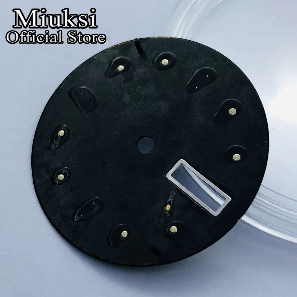 Miuksi 29mm watch dial C3 luminous dial fit NH36 movement