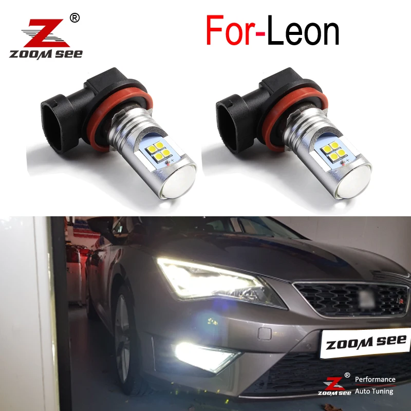 2pcs Good quality Canbus White Car LED fog lamp front fog light for Seat Leon 2 3 MK2 MK3 1P 5F (2005-2017)